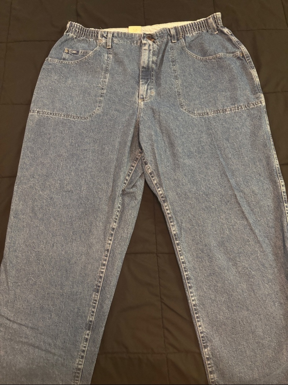 Lee Women’s Elastic and Button  Waist Relaxed Fit Jeans - Blue